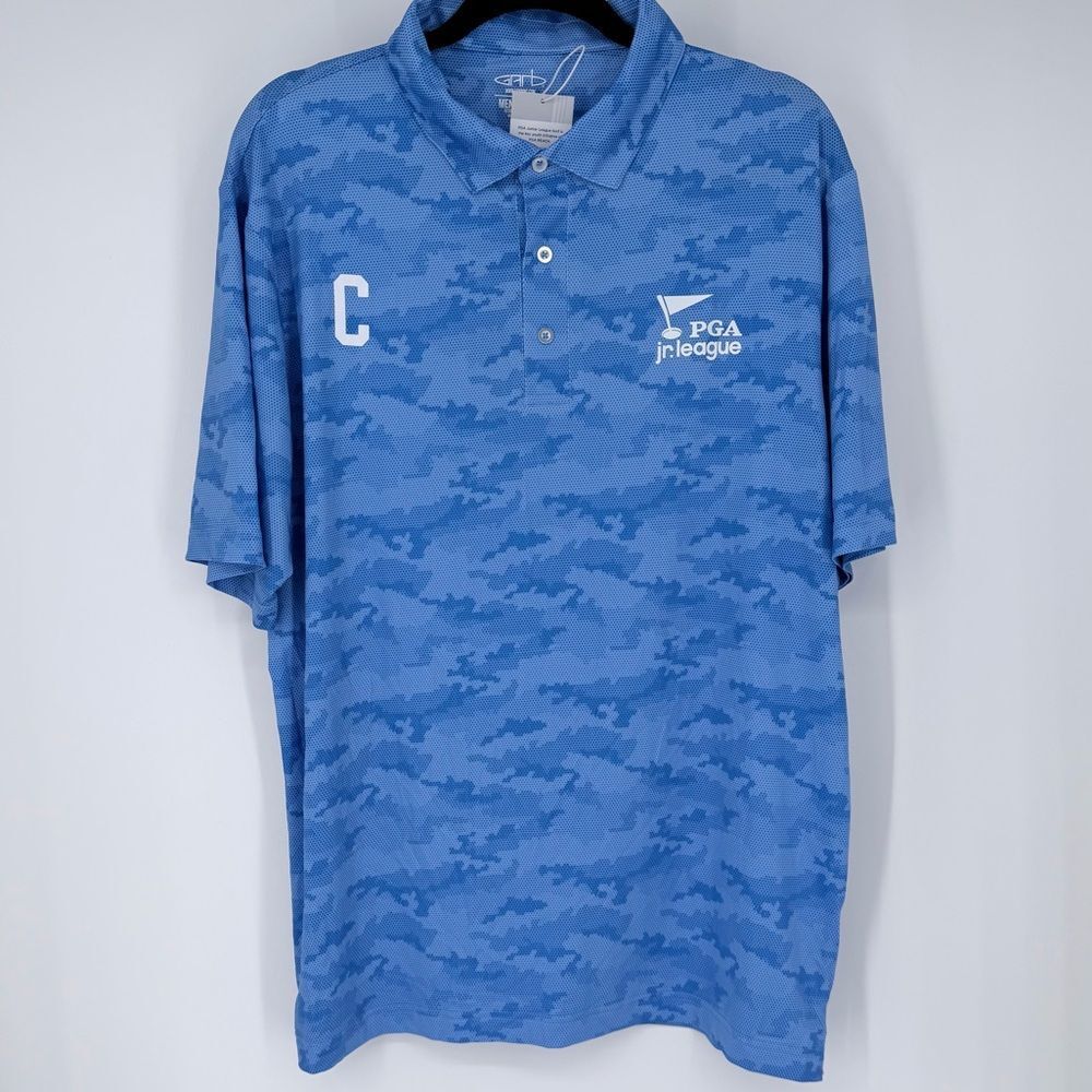 NWT Garb Blue Camo Polo Shirt L